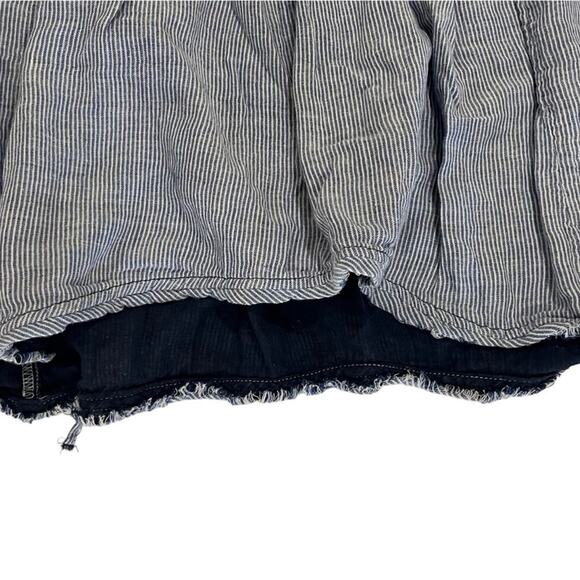 Free People Babydoll Top Womens Size Small Blue Striped Long Sleeve V Neck Basic - Picture 5 of 11